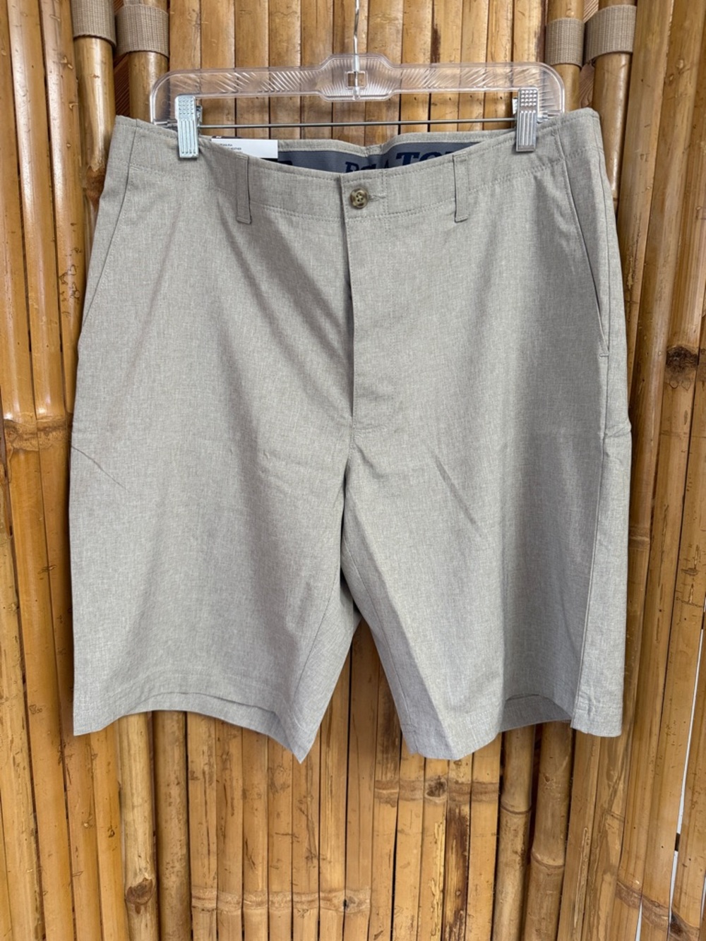 PGA Tour Men's Heather Gray Flat-Front Golf Shorts NWT